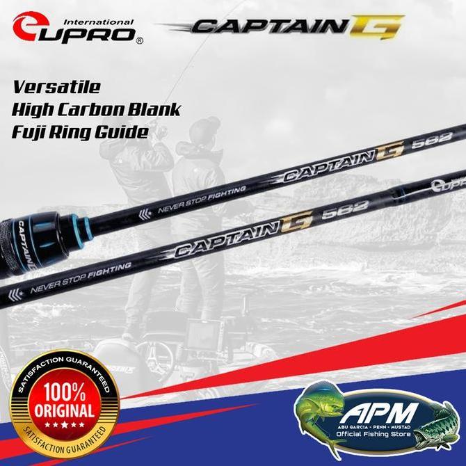 EUPRO Joran Pancing Spinning CAPTAIN G 165cm - 198cm Sambung 2 Carbon XSB Joran Pancing Galatama dan
