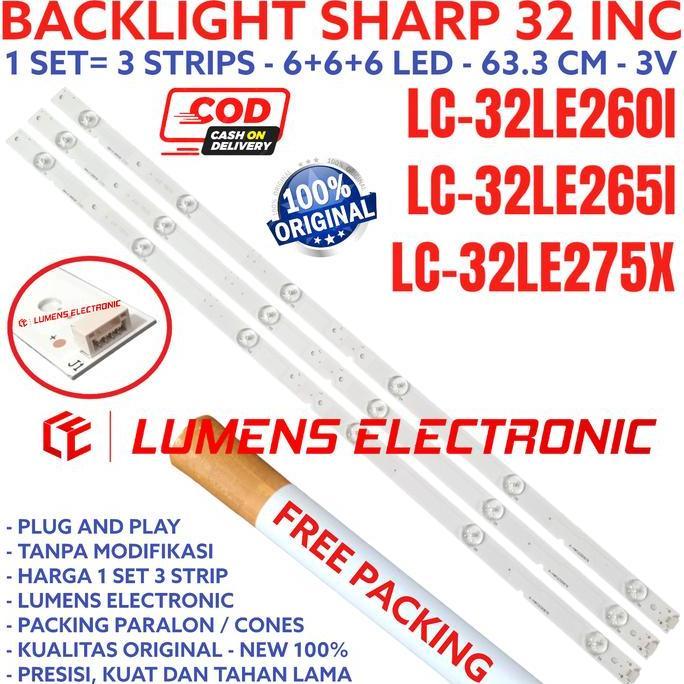 TERLARIS BACKLHT LED TV SHA 32 INC LC 32LE260 32LE265 32LE375 I X LAMPU 6K 32LE 32LE260I 32LE265I 32