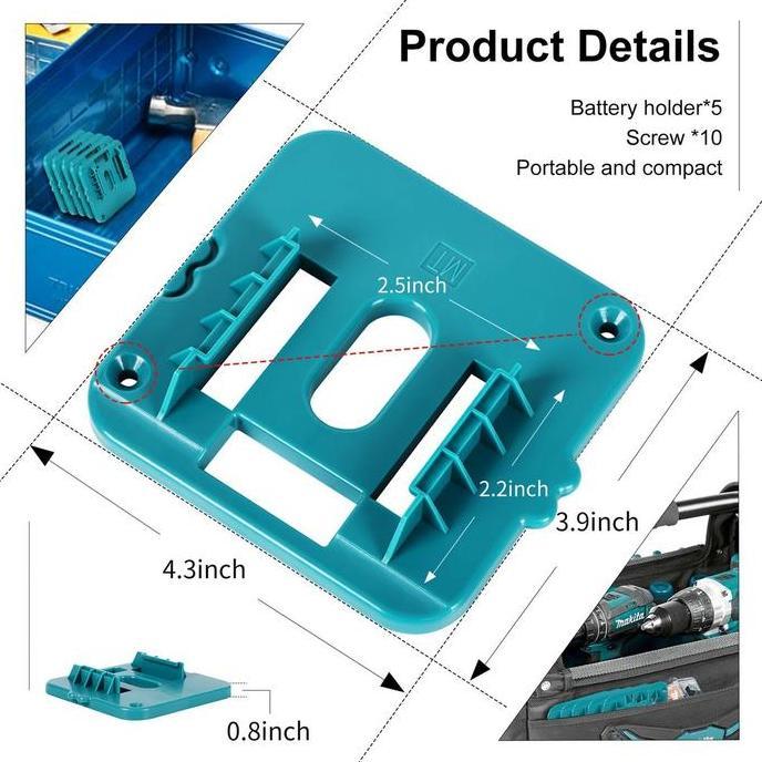 ZHURATMI Battery Storage Holder / Rack Holder Case For Baterai Makita PROTOK