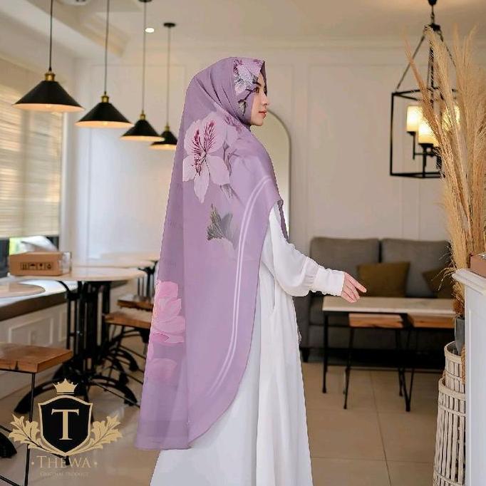 MURAH LEBAY Khimar syar'i motif ARINI by thewa matt ceruty babydoll printing Jilbab Syari Muslim Ker