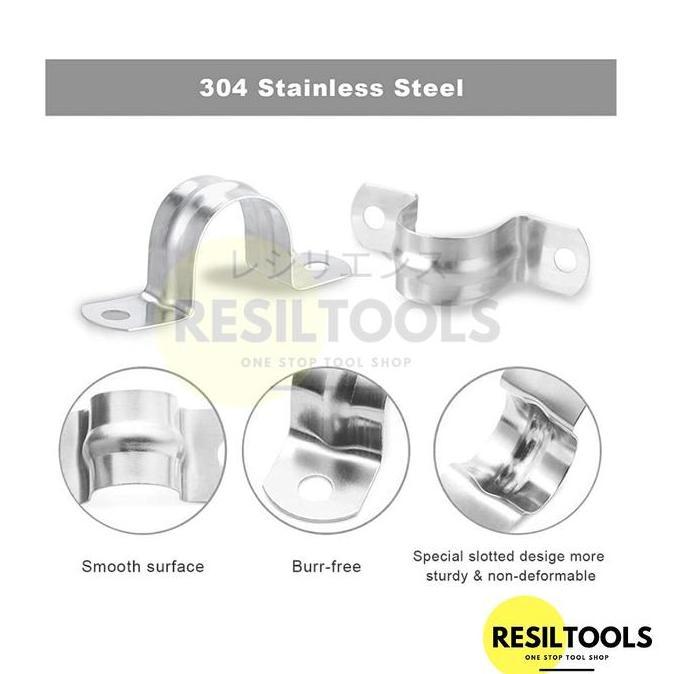 Clamp Omega Stainless Steel M 63 Klem Sadel Pipa Paralon Bando Perbuah