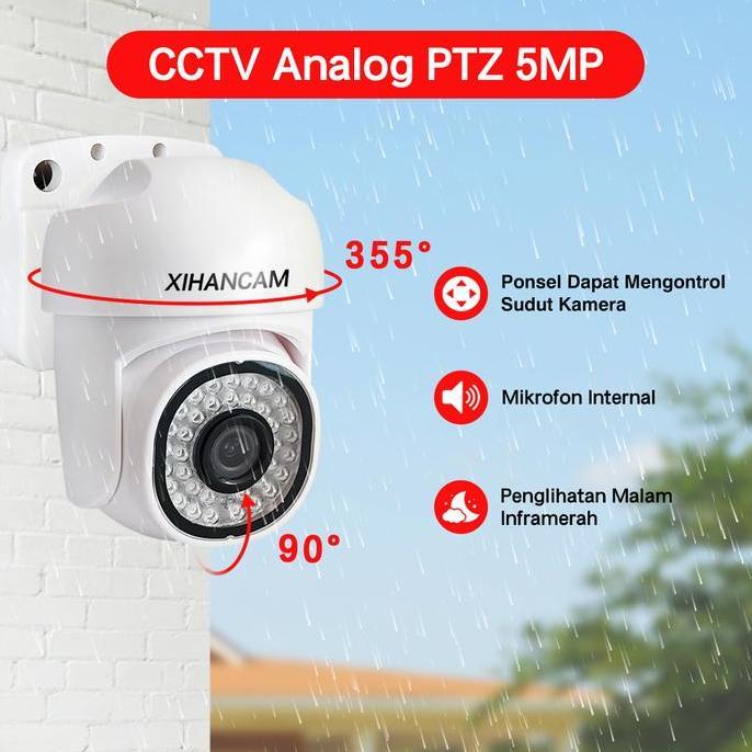 TERLARIS XIHANCAM KAMERA CCTV ANALOG 5MP PTZ AUDIO CCTV OUTDOOR WATEROOF SMART CCTV DVR 5MP FHD INFR