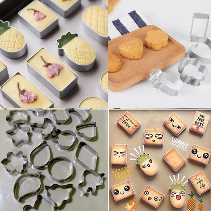 JAOPMAM 1 Set Isi 16 Pcs Cetakan Kue Kering / Cetakan Kue Kacang Cookie Cutter Kue Kering Karakter P