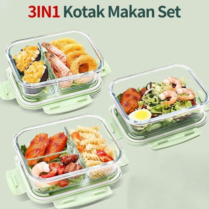 Kotak Tempat Makan Kaca Glass Food Container Kotak Makan Lunch Box Kotak Bekal Makan Kaca