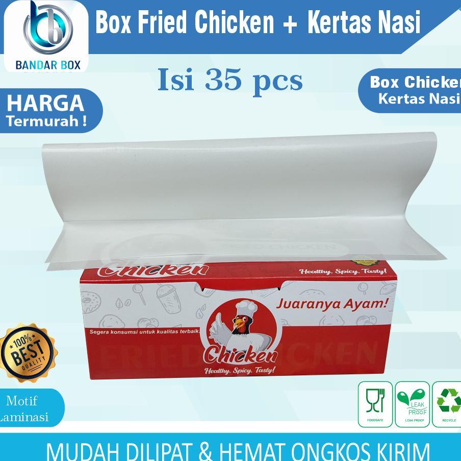 Box Fried Chicken + Kertas Ivory Nasi Kotak Ayam Lunc Box Paper Box Kfc Dus Nasi