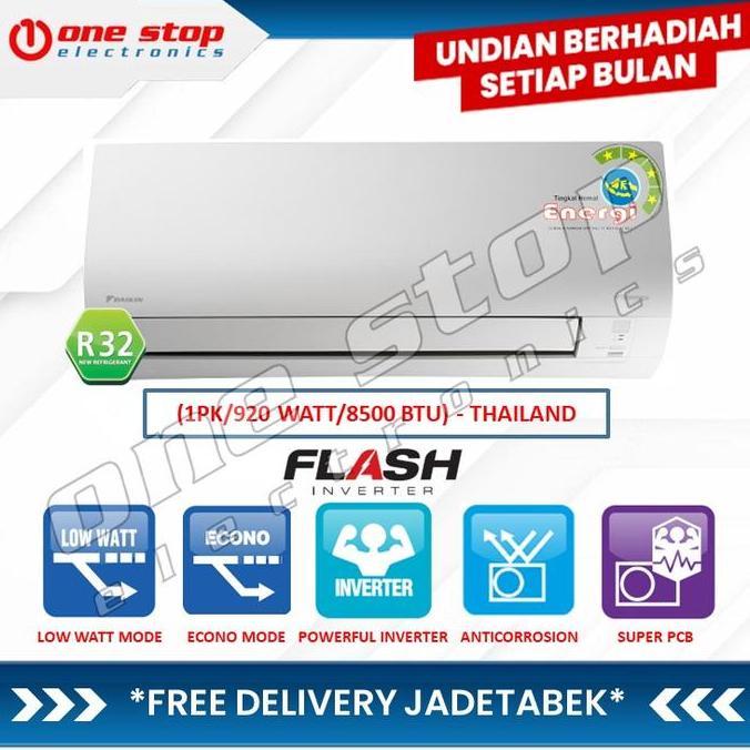 Terlaris Daikin Ftkq25Uvm4 / Ftkq25 Ac Flash Inverter 1Pk Thailand Stkq25