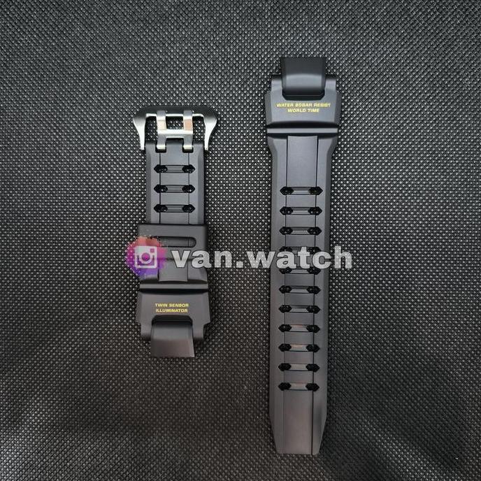 Strap CASIO GSHOCK GA 1100GB / GA 1100-9G HITAM ORIGINAL Tulisan Gold