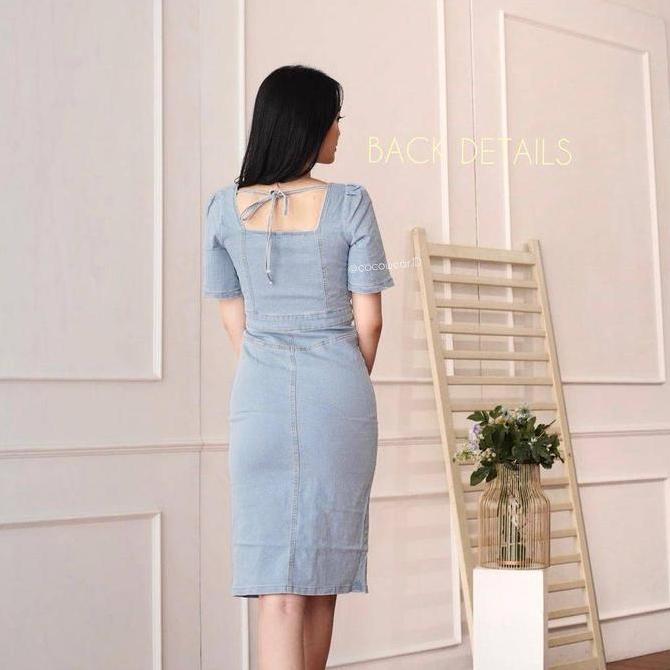 [ COCOWEAR ] Yumi Dress - Dress Jeans / Dress Wanita / Dress Panjang Wanita / Dress Casual