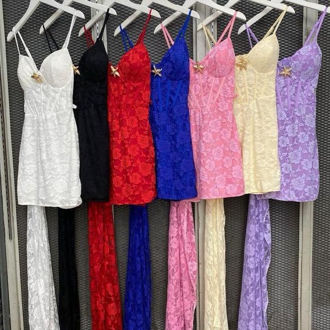 TERKINI Sabrina Dress Mini Rumbai Star Bintang Wanita Import Bangkok BKK DST 508 Gaun Pesta Casual M
