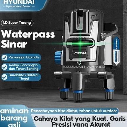 HYUNDAI Laser Level Baterai Waterpass 2/3/5 Line Tingkat Self leveling 360 Laser