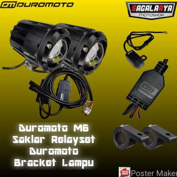 Paket lampu Duromoto M6 Saklar Ori Relayset Duromoto Bracket Vinyx Variasi