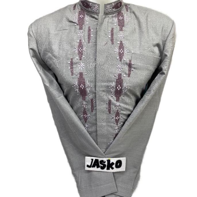 Clothes- Jas Koko Hasgradini Katun India Lengan Panjang Serian Warna - Pria Dewasa - Warna Hitam - C
