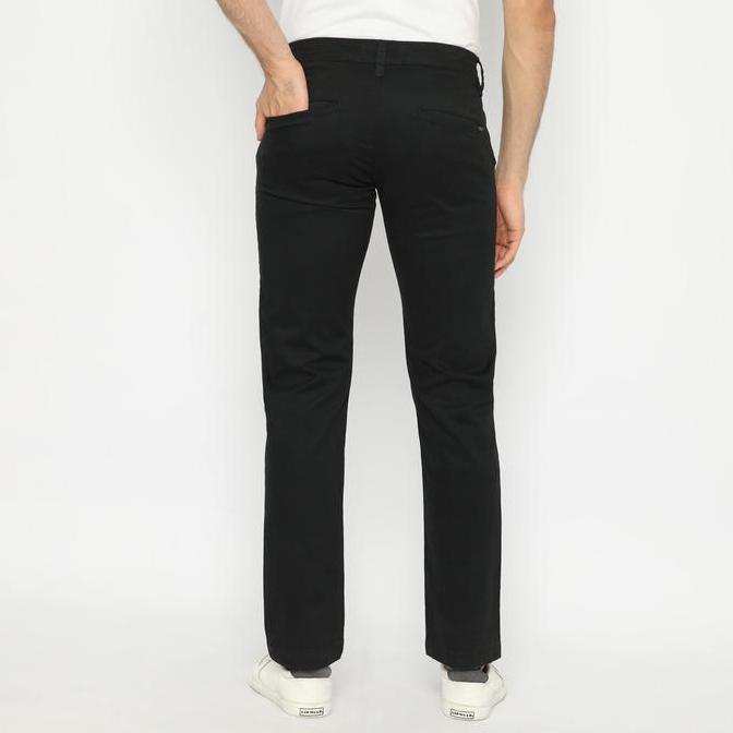 Trousers- Papperdine 73 Black Straight Fit Celana Panjang Pria Chino
