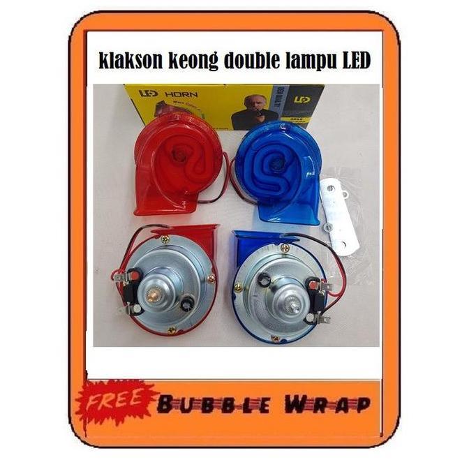 KLAKSON KEONG DOUBLE BASS PLUS LAMPU LED VARIASI AKSESORIS MOTOR MOBIL HEMAT