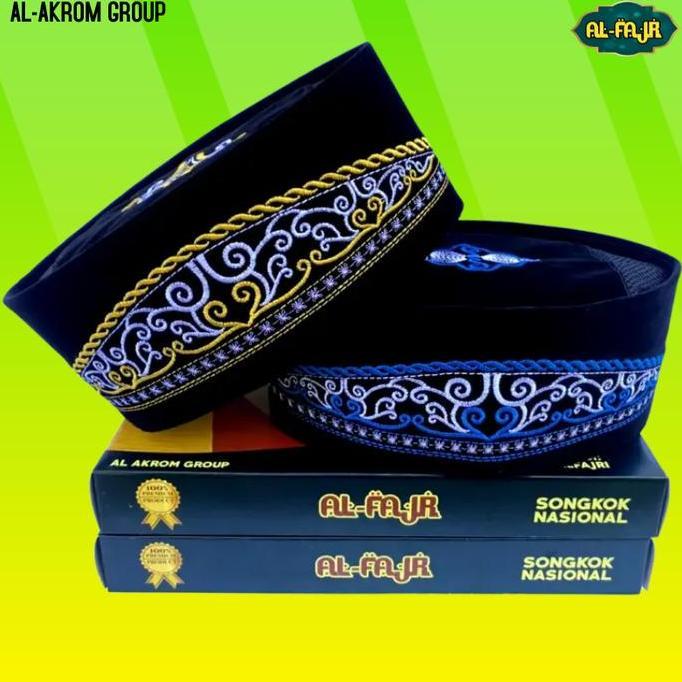 Clothes- Peci Songkok Kopiah Hitam Motif Batik Biru Murah Dan Berkualitas