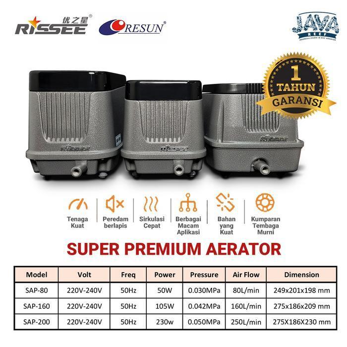 Air Pump Rissee Aerator Aquarium  Aerator Kolam Ikan - Very High Pressure Pompa Udara air pump