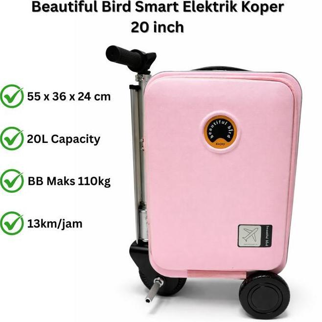 Koper Listrik Beautiful D 20 Inch Koper Kabin Elektrik Koper Skuter Koper Traveling Cewek Aesthetic