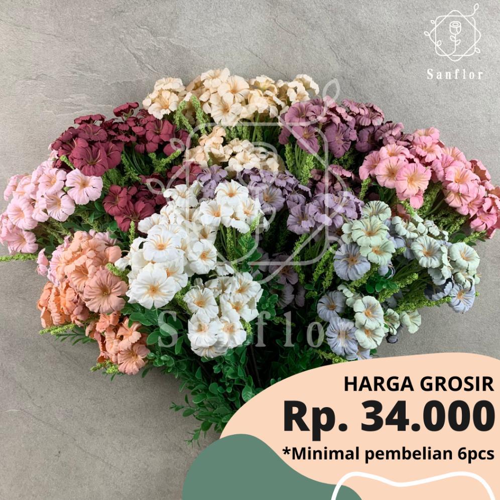 PETUNIA FLOWER K5/ BUNGA ARTIFICIAL/ TANAMAN HIAS PLASTIK/ HIASAN PELAMINAN/ DEKORASI PERNIKAHAN Ter