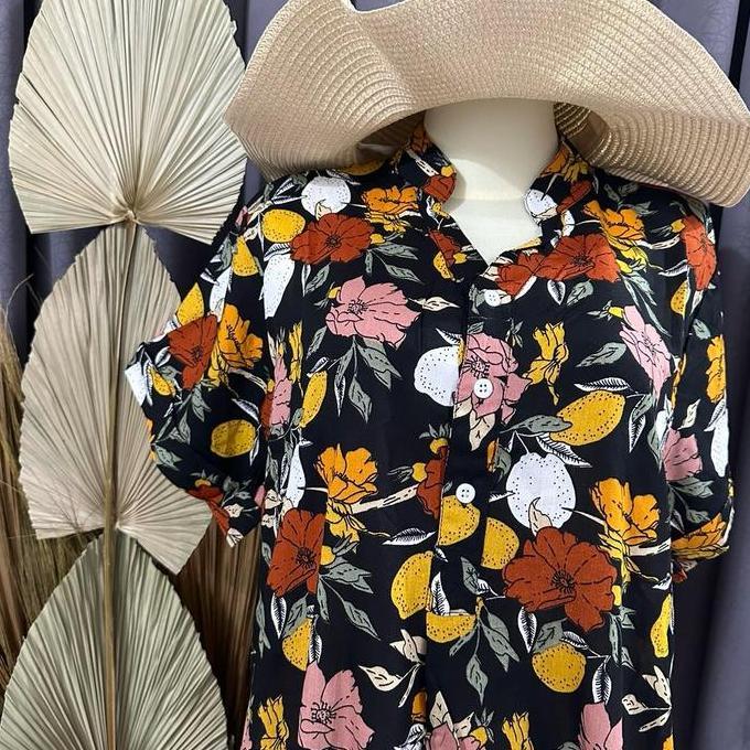 Daster kerah Shanghai Home Wear Rayon Viscose Premium daster baju tidur motif cantik Wanita SS