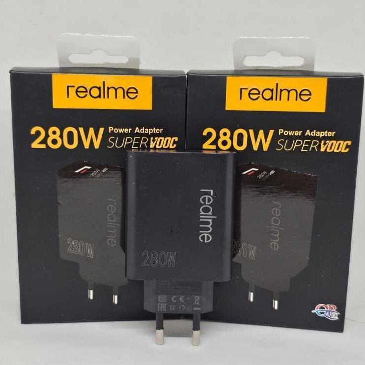 PROMO TERBARU Kepala Charger Realme Black 280W Adapter Charger Super VOOC Fast Charging