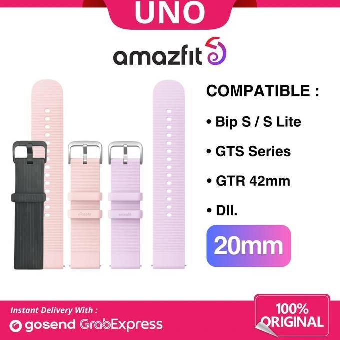 Strap 20mm Amazfit BIP S / GTS / GTR Silicone Strap Tali Jam Smart Watch