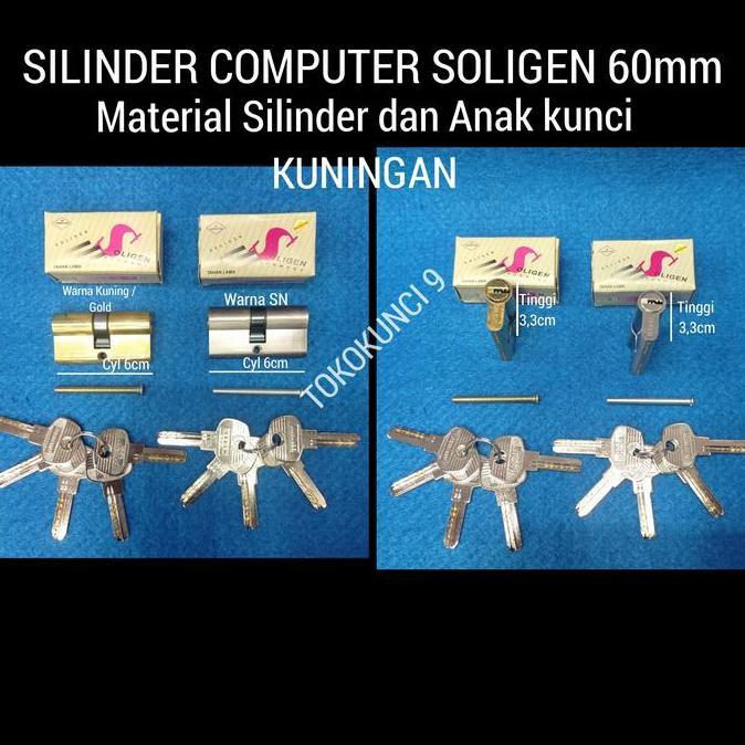 Silinder Soligen 60mm Silinder Kunci Soligen Anak Kunci Computer