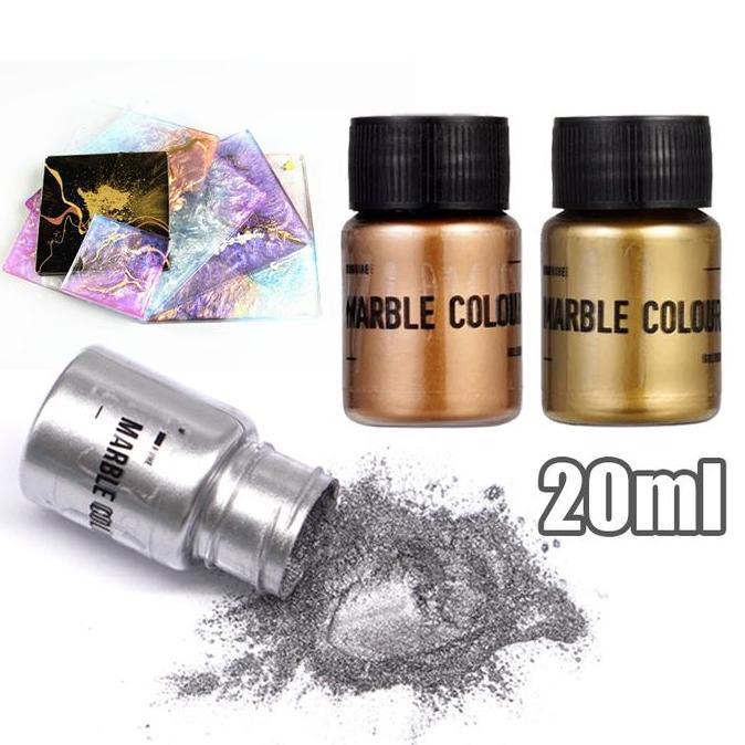 VINENNI Bubuk Resin Pewarna Resin Metalik Mica Powder Bubuk Pewarna Mica Metallic Pigment 20ml