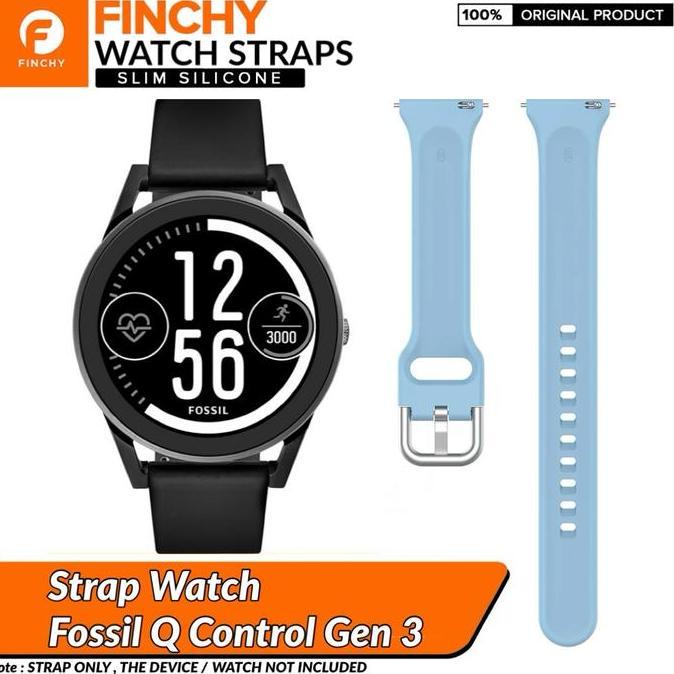Finchy slim Silicone Strap Fossil Q control Gen 3 Replacement Wristban