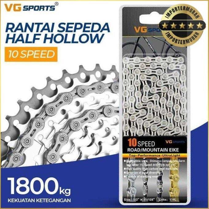 GARINDS Rantai Sepeda Bicycle Chain Half Hollow - VGS - Gold 9 Speed