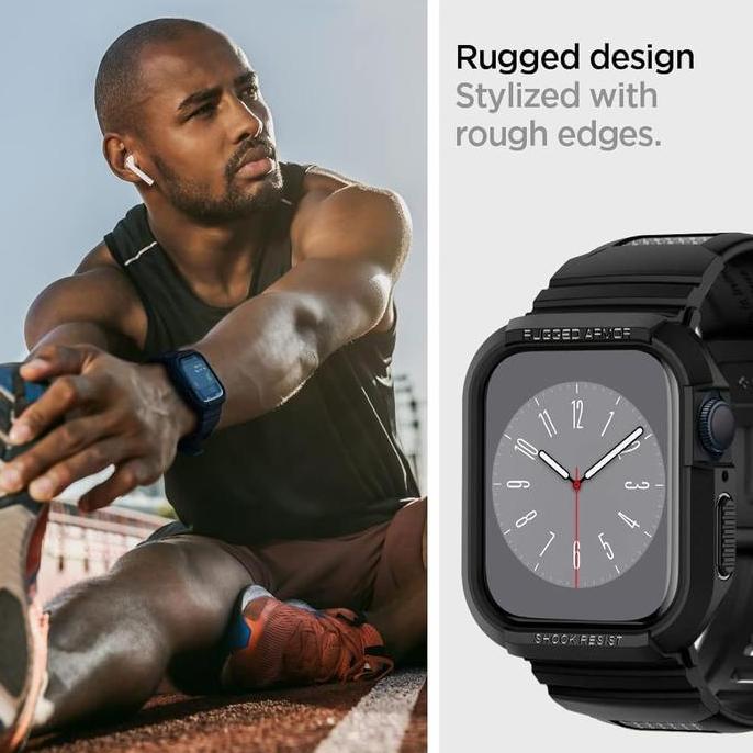Case Apple Watch 9 45mm Spigen Rugged Armor Pro Band Strap Sport Waterproof Casing