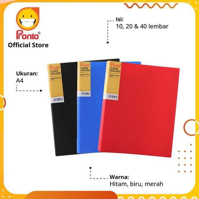 Pronto Map Clear Holder A4 - Biru (isi 40 lembar)