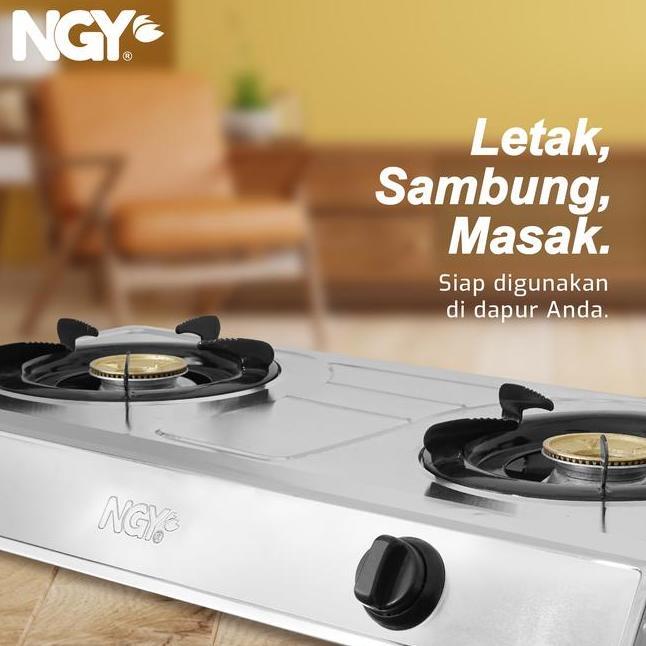 Ngy Stainfree Gas Stove Kompor Gas Api 2 Tungku Ngy555 Nagoya