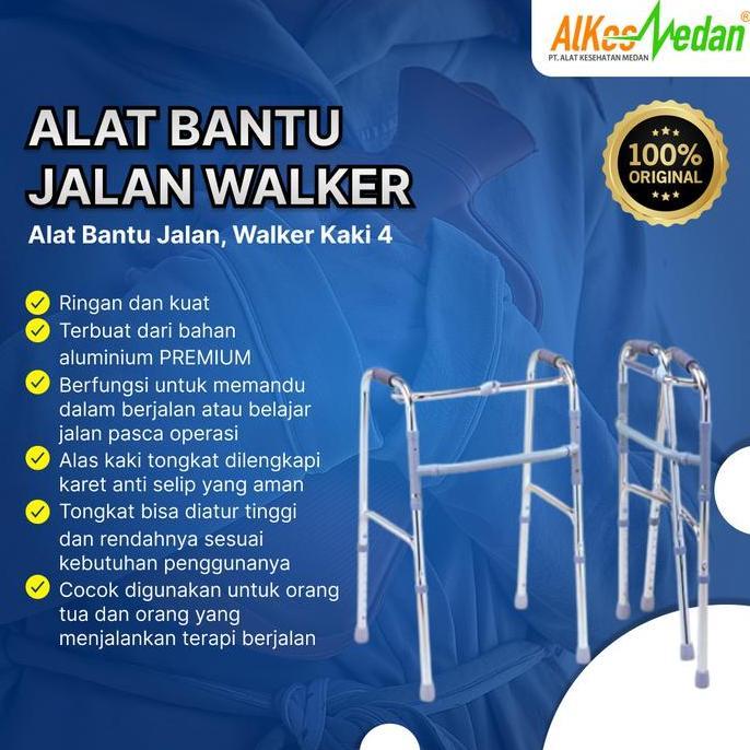 Walker Alat Bantu Jalan Therapy Tongkat Original Gea Aluminium Premium