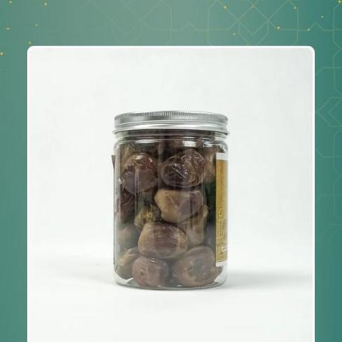 Processed - Kurma Raja Sukari Toples 500Gr - Kurma Sukari Saudi Arabia, Besar, Coklat Terang, Ujung 