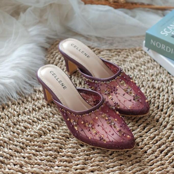 Cellene / Ellean Beads Heels / Sepatu Pengantin Wedding Shoes Bride Heels Pesta Akad Pernikahan