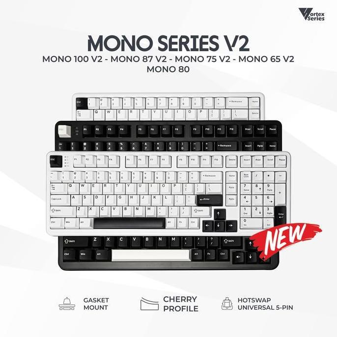 Lengkapjaminan- Vortexseries Mono Series V Wired Gasket Mount Mechanical Keyboard 65 75 80 / Tkl 100
