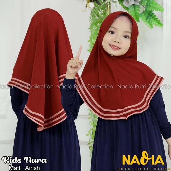 FLASH SALE - Hijab Anak Aura Usia 3-9 Tahun Kerudung Muslim