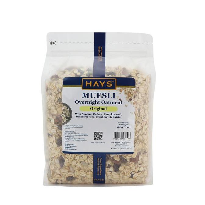 Sehatyuk- Hays Muesli Overnht Oatmeal 1 Kg Nuts Seeds & Fruits 1000 G