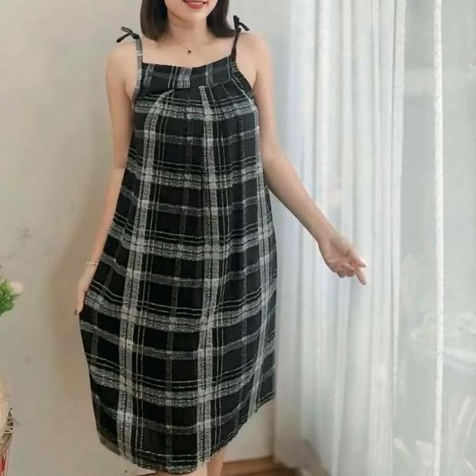 PREMIUM Daster Lobak Bali busui Serut Rayon Premium Motif Kekinian Wanita Dress Pendek Kotak Tidur B
