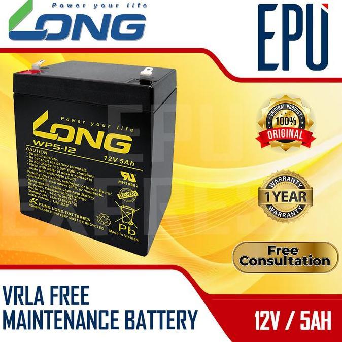 Aki UPS Long 12V 5AH Aki APC Baterai UPS Battery Aki Kering Batere VRLA Aki Long