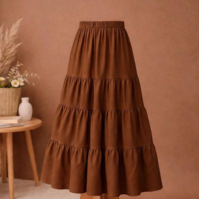 HEMAT LUAR BIASA Rok Susun Korean Style/Rok Panjang Wanita Kekinian/Rok Casual Muslimah HEMAT LUAR B