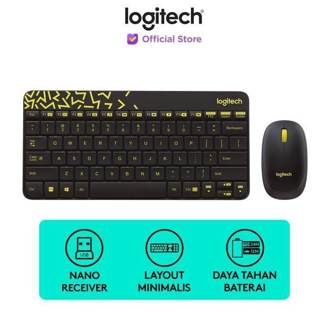 Logitech MK240 Wireless Keyboard dan Mouse - Black