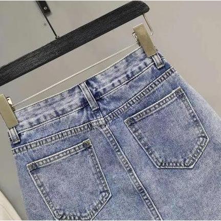 YUK CHECKOUT  jumbo Rok jeans pendek rok mini korea rok sobek samping A-line ootd murah kekinian rok