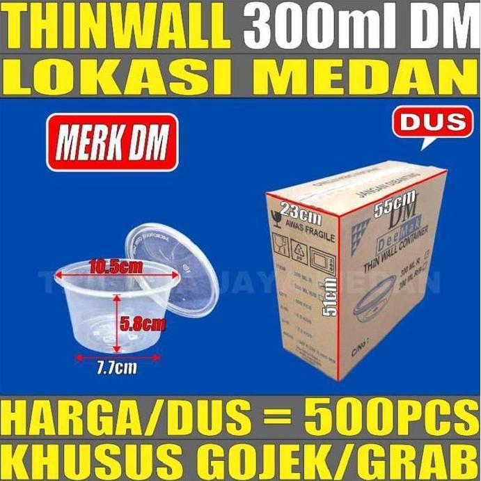 Thinwall DM 300ml Per Dus Bulat Rata Mangkok Salad Buah Medan