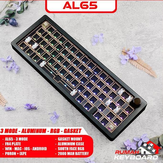 Lengkapjaminan- Mechanical Keyboard - Sugar65 - 65 - Gasket - South Rgb - Aluminum