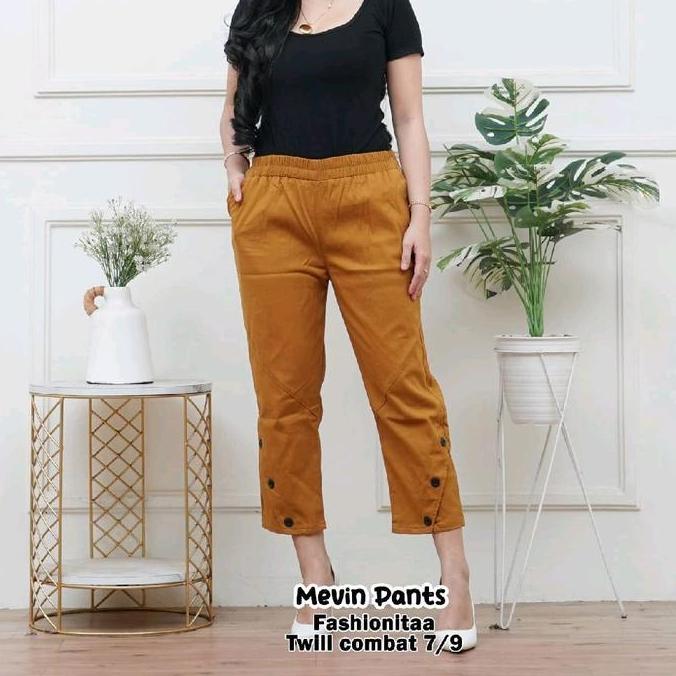 OOTD mevin pants baggy pants celana  terbaru Variasi Kancing Nyaman Panjang  Katun Twill  Kulot Kant