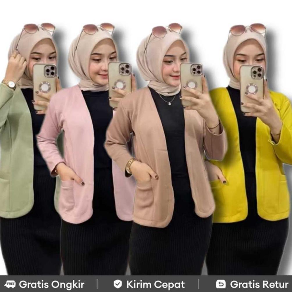RECOMMENDED Blazer Scuba Premium Atasan Wanita Korean Slimfit
