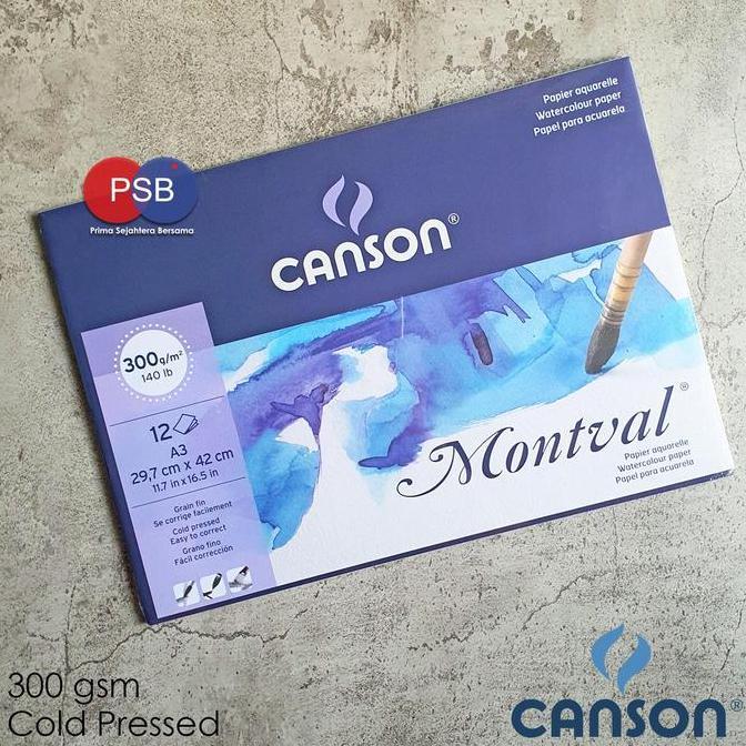 Lansungkirim- Canson Montval Pad A3 Cold Press 300Gsm / Kertas Canson Water Color