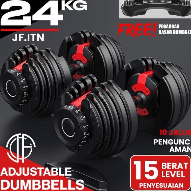 Adjustable Dumbell Barbell 2.5-24 KG Dumbell Barbel Fitness Alat Fitness Set Peralatan