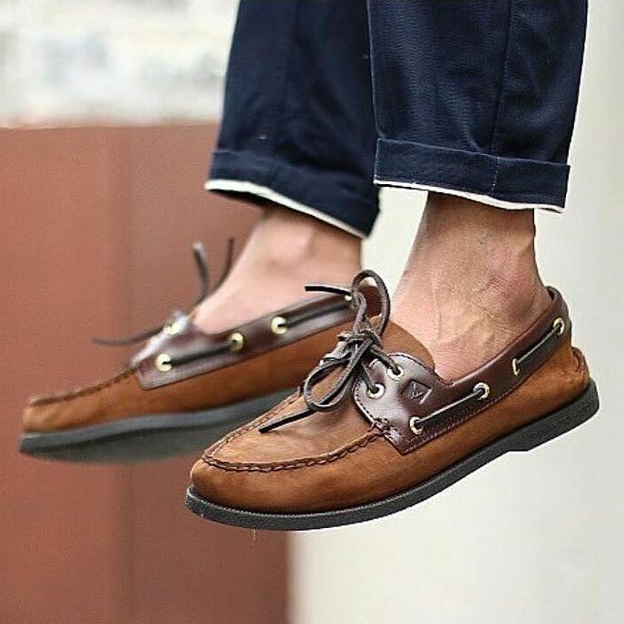 Sepatu Pria Sperry Topsider Nubuck Brown Original